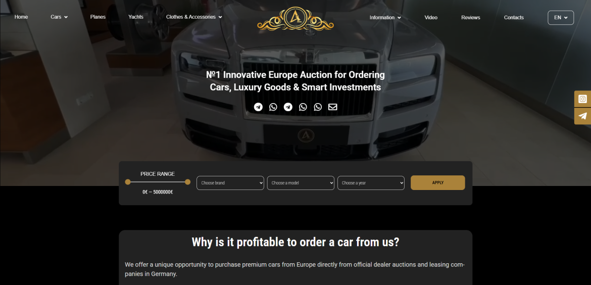#1 A New Format of European Online Auction for Cars, Premium Goods, and Investment Solutions