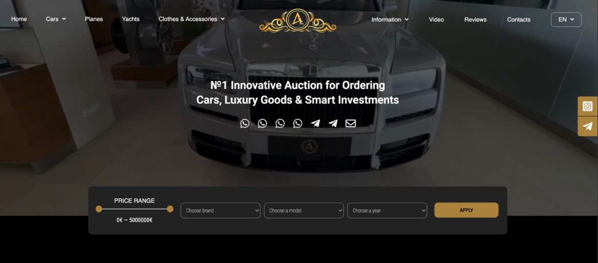 №1 Innovative Auction A New Format of European Online Auction for Cars, Premium Goods, and Investment Solutions